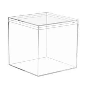 Clear Acrylic Box, Small Plastic Box Square Cube Containers with Lid Storage ... - Picture 1 of 9