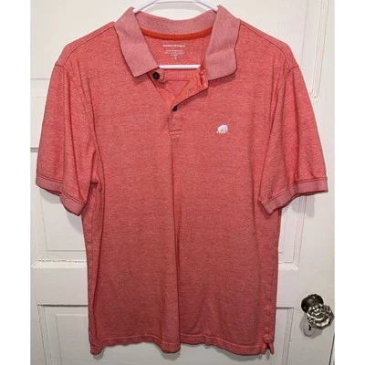 Banana Republic Factory Mens Polo Size Large Heathered Orange Peach - Image 1 of 4