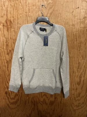 Polo Ralph Lauren 男式大号灰色双面羊绒毛衣 $398 — 第 1/4 张图片