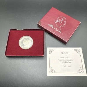 1732-1982 GEORGE WASHINGTON PROOF 90% SILVER COMMEMORATIVE HALF DOLLAR - Picture 1 of 9