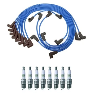 NGK 7mm Wire Set 8 Platinum Spark Plug Kit For Camaro Century Imapala Malibu V8 - Picture 1 of 1