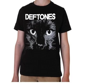 Deftones Cat Punk Rock Band Youth's Black T-Shirt - Picture 1 of 1