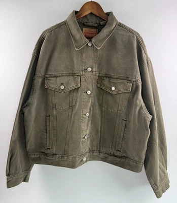 Chaqueta de mezclilla Levi's para mujer años 90 camionero algodón calce relajado verde XXL NUEVA CON ETIQUETAS Foto 1 de 4