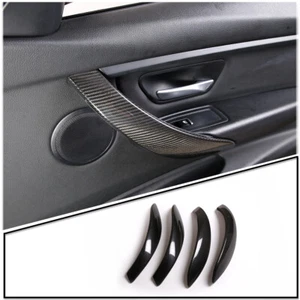 Cubierta de borde de manija de puerta interior de fibra de carbono real para BMW Serie 3 F30 2013-2018 - Imagen 1 de 12