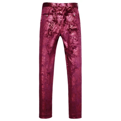 Hommes Imprimé Baroque Velours Bourre Pantalon Dîner Bal Showman Déguisement - Photo 1/4