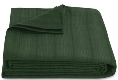 Matouk Augusta Matelasse Coverlet Blanket Cover  Solid Dark Green - Full / Queen - Image 1 of 4