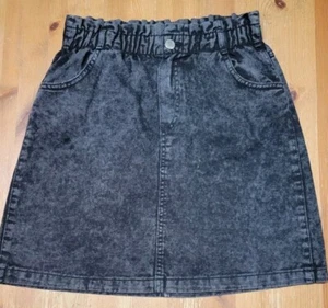 H&M Girls' Paper-Bag Waist Black Denim Cotton Skirt Size 20 (14Y+) NWOT - Picture 1 of 6