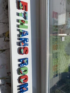 Childrens Kids Bedroom door Letters Sign Plaque ETHANS ROOM Car Train Boat Plane - Picture 1 of 10