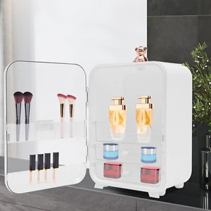 Adorable Makeup Organizer Cosmetic Storage Cabinet With Mirror & Cabinet Light - Picture 1 of 17