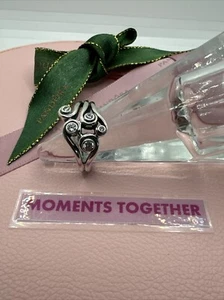 Pandora Sterling Silver Clear Ocean Wave Ring 190388CZ Size 58 Rare Authentic - Picture 1 of 9