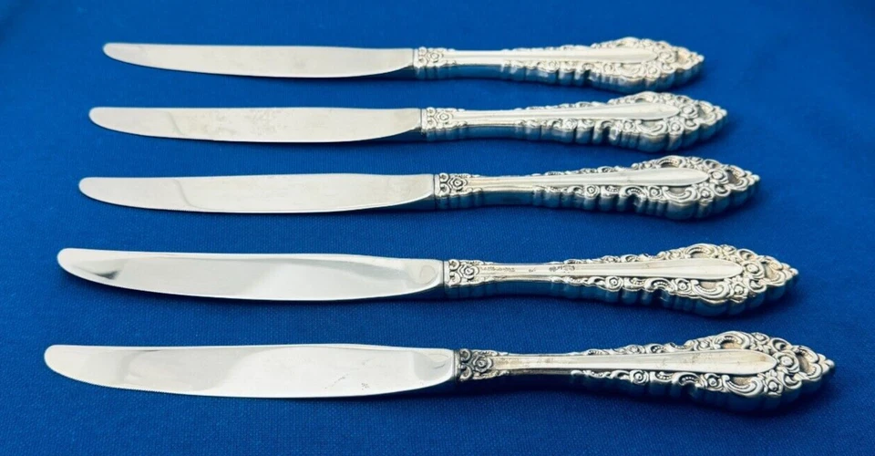 Oneida Royal Grandeur Silverplate 1975 - Set of 5 Hollow Dinner Knives 9 1/2" - Image 1 of 1