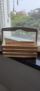 Storage Wooden Fruit & Vegetable Basket Multipurpose Cutlery Spoon Holder Stand - Picture 1 of 4