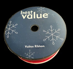 Nastro Jo Ann's Best Value Veltex ROSSO 45 piedi x 2,5"" nuovo con scatola 2005 oro macchiato - Foto 1 di 6