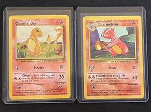 Charmander 69/130 & Charmeleon 35/130 Basic Set 2 Pokemon Cards - Picture 1 of 5