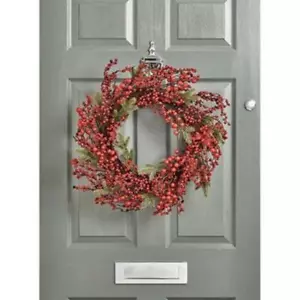 New Design 50cm Red Berry Wreath Christmas Decoration Premier - Picture 1 of 1
