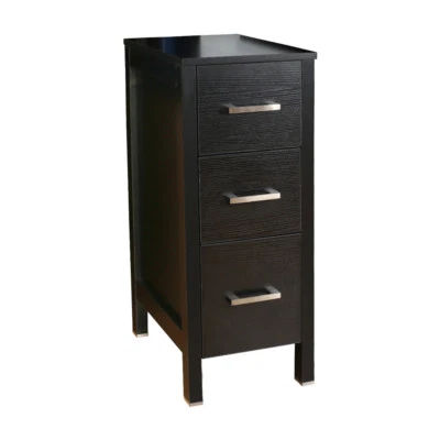 Tocador de baño negro 36" con armario pequeño lavabo de vidrio templado sin espejo Foto 1 de 4