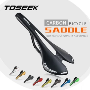 TOSEEK  Carbon Saddle 3K Full Carbon Fiber Mountain Bike Saddle Road Bike Seat - Picture 1 of 28