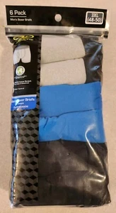 Athletic Works Men's 3XL 6" Inseam Boxer Briefs 6 PACK Blue Black Gray #10724 - Picture 1 of 6