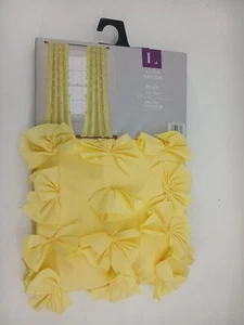 Yellow Rush Decor Riley Curtain Panel Bow Detail Window  (54" W x 95" L)  - Picture 1 of 11