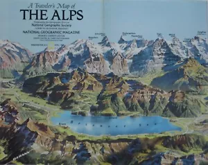 Berann Panorama Map ALPS France Austria Germany Zermatt Matterhorn Mont Blanc - Picture 1 of 7
