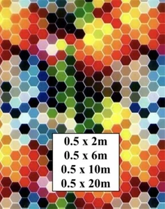 Hydrographic Water Transfer Film - Hydro Dipping Print Colourful Hexagons - Picture 1 of 2