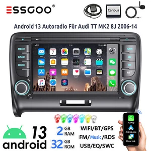 Für Audi TT 2 8J 2006-14 Carplay Autoradio Android 13 2+32G GPS NAVI WIFI RDS BT - Bild 1 von 14