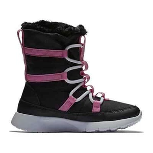 Nike Toddler Lace Up Fur Trim Mid Calf Snow Boots Weatherproof Blue Pink Size 8C - Picture 1 of 8