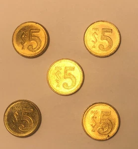 MEXICO 1985- $5 PESOS Set of 5 COINS - Picture 1 of 7