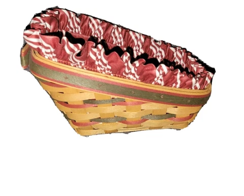 Authentic Vtg. Longaberger 1998 Dash Away Sleigh Basket W/Orig. Liner&Pamphlet Cover