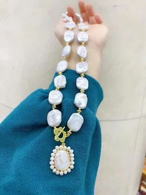 Genuino AAA Mar del Sur Collar Perla Blanca 14K Relleno Oro 23" Foto 1 de 4