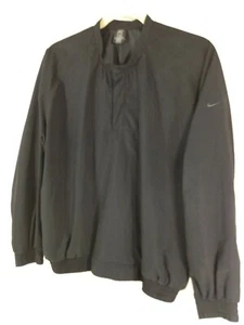 Nike Golf Langarm Schwarz Viertel Druckknopf Rundkragen Golf Windbreaker L - Bild 1 von 7