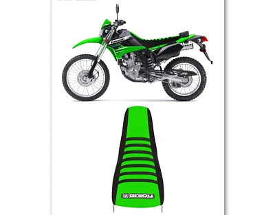 Cubierta de asiento Kawasaki KLX 250 S SF KLX 300 2009-2024 NEGRO/VERDE/NEGRO COSTILLA #114 Foto 1 de 4