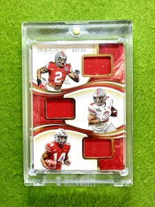 Chase Young JERSEY ROOKIE CARD JK Dobbins # /99 KJ Hill RC 2020 Immaculate TRIOS - Picture 1 of 13