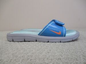 Nike Sandals Womens 6 Blue Flip Flop Comfort Footbed Cushioned Slides Beach