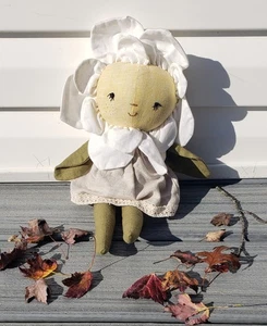 Bambola con fiori fatta a mano, 13" Rag Doll cotone-lino fatto a mano - Foto 1 di 6