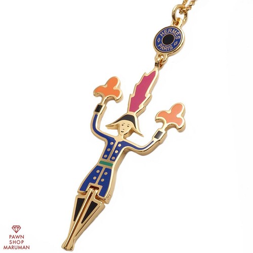 HERMÈS Hermes Collana Fuochi d'Artificio Gp Blu Arancione Oro Rosa Ferramenta Usata Donna Acc