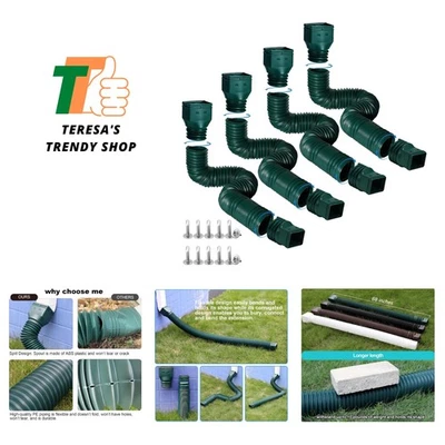 4 Pack Rain Gutter Downspout Extensions Flexible, Drain Downspout Extender,Do... - Image 1 of 4