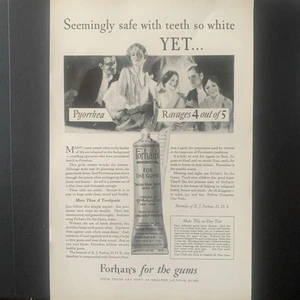 Vintage 1928 Forhan’s Pyorrhea Ravages 4 Out Of 5 Ad Advertisment - Picture 1 of 2