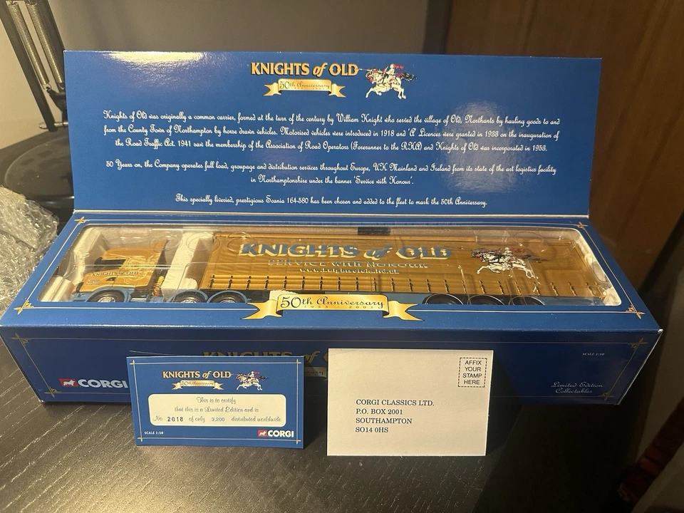 CORGI CC12911 - Scania Topline Curtainside Knights of Old 50th Anniversary  - Image 1 of 4