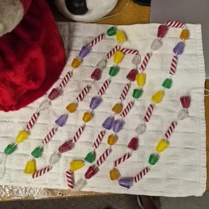 Ghirlanda di caramelle in gomma per albero di Natale vintage con glitter circa 9' 5" - Foto 1 di 6