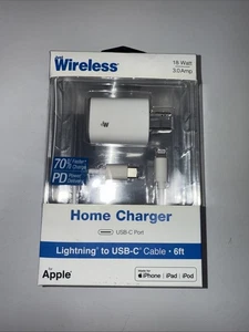 Just Wireless (18W) 8-Pin to USB-C MFi Wall Charger (6FT) - White - Picture 1 of 4