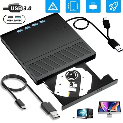 MARKENLOS Externes DVD/CD Laufwerk DVD/CD Player USB 3.0 Typ-C DVD/CD Recorder CD Brenner