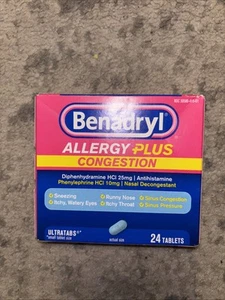 Allergy Plus Ultratabs con congestione con difenidramina HCl antistaminico e fenice - Foto 1 di 1