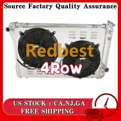 New 4Row Radiator+Shroud+Fan For 1982-1992 Chevy Camaro Z28 /Pontiac Firebird V8 Foto 1 de 4