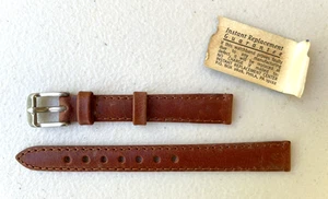 NOS Ladies 12mm Kreisler Classic Oilskin Chestnut Watch Band 206322 NEW - Picture 1 of 6