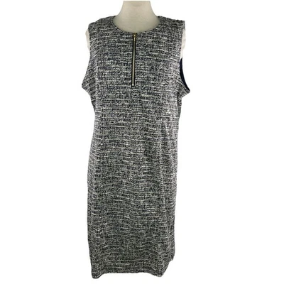 Vestido Suéter Apt 9 Talla XXL Azul Blanco Sin Mangas Tejido Boucle Foto 1 de 4