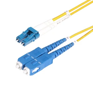 StarTech.com 10m 30ft LC to SC UPC OS2 Single Mode Duplex Fiber Optic Cable 9/12 - Afbeelding 1 van 1