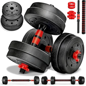 Set Di Manubri 2 in 1 15-40Kg | Set Di Manubri Regolabili | Manubri Corti E Lung - Foto 1 di 12