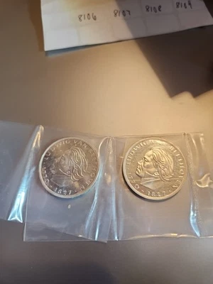 #2 ALEMANIA. 1970, 5 marcos, F, plata - Ludwig van Beethoven, músico Stuttgart 2 Foto 1 de 4