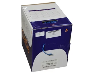 1000 Fuß CAT5E Bulk Netzwerkkabel UTP/CMR ungeschirmt solide 350 MHz blau - Bild 1 von 2